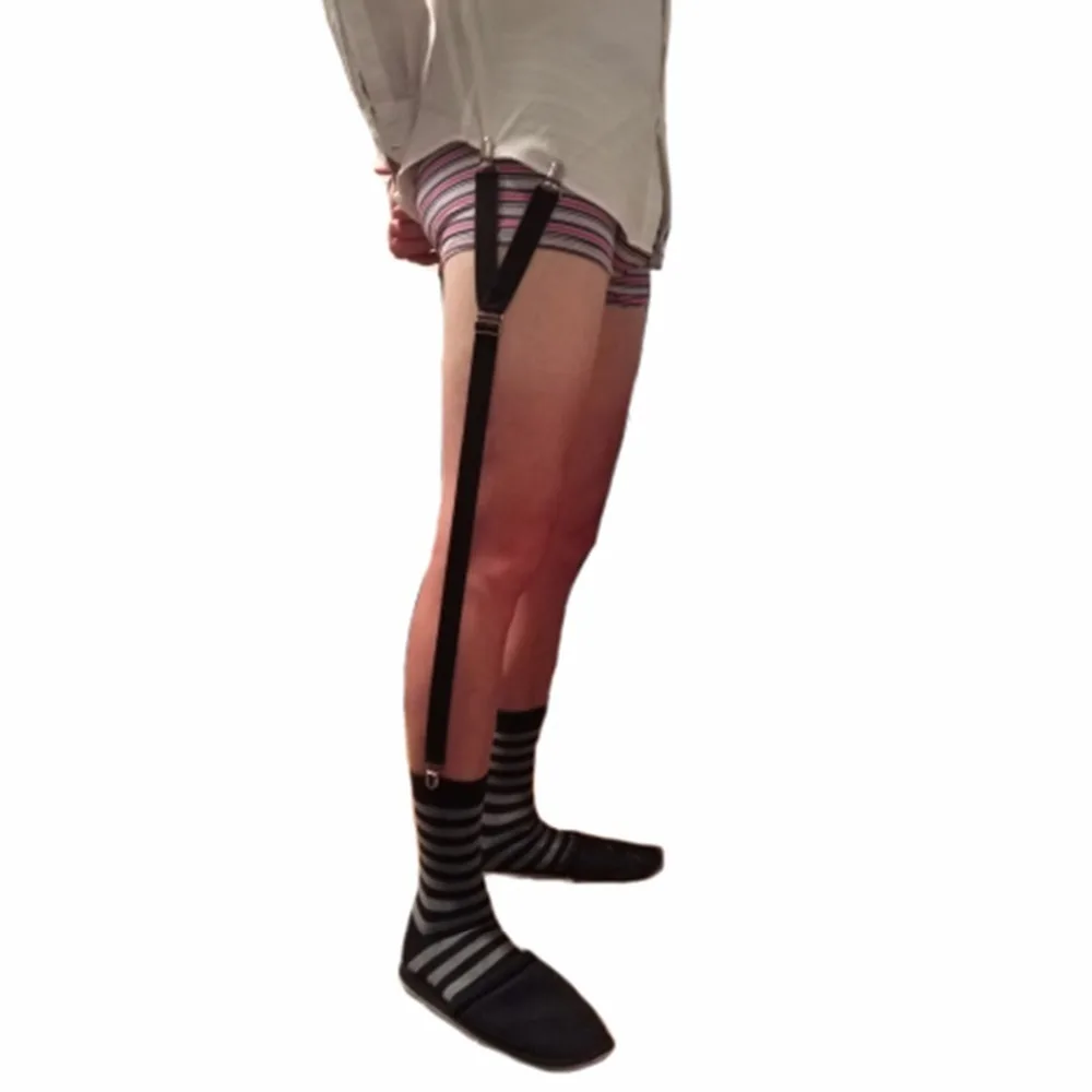 Male Shirt Stays Military Straight Stirrup Suspenders Men Elastic