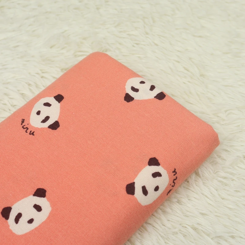 

Cartoon panda printed 1 meter plain cotton flannel fabric for handmade DIY, garment, dress CR-A69