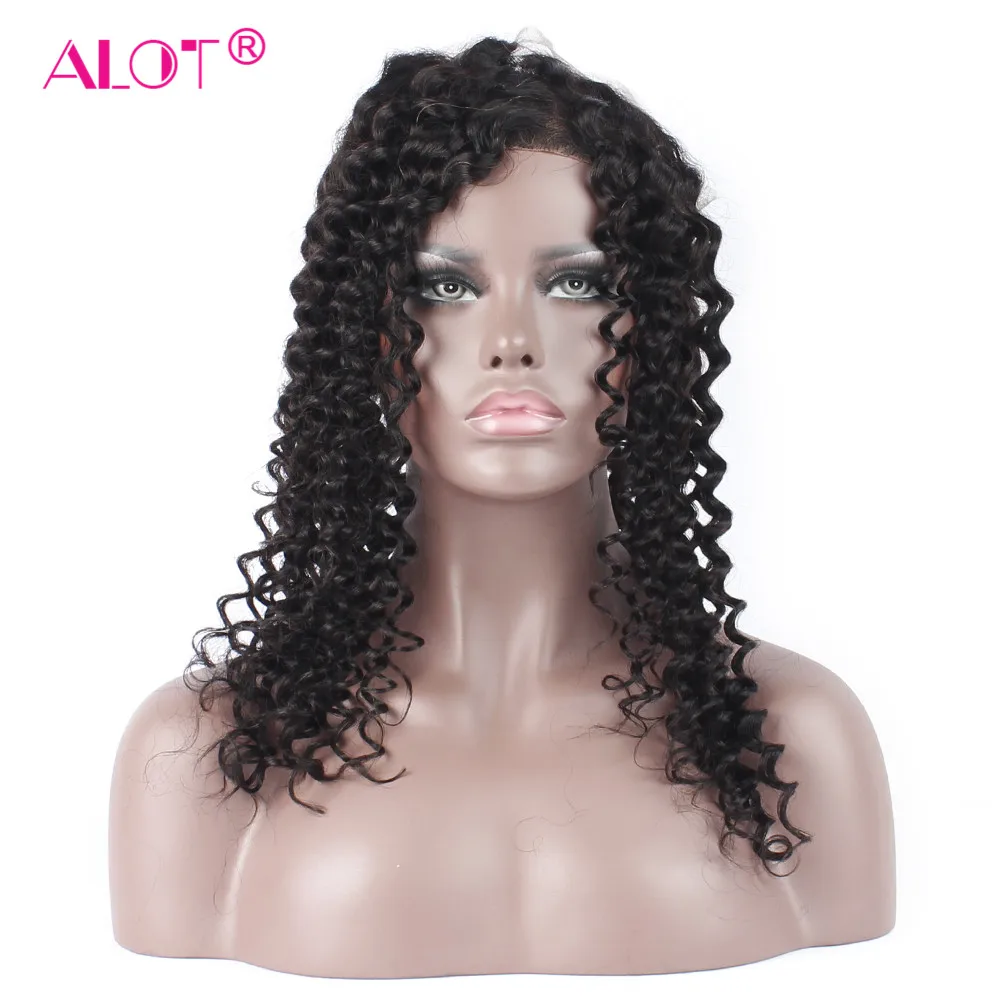 Alot Peruvian Deep Wave 360 Lace Frontal Closure Pre Plucked With Baby Hair Adjustable Band 10 To 20 Non-Remy Natural Black