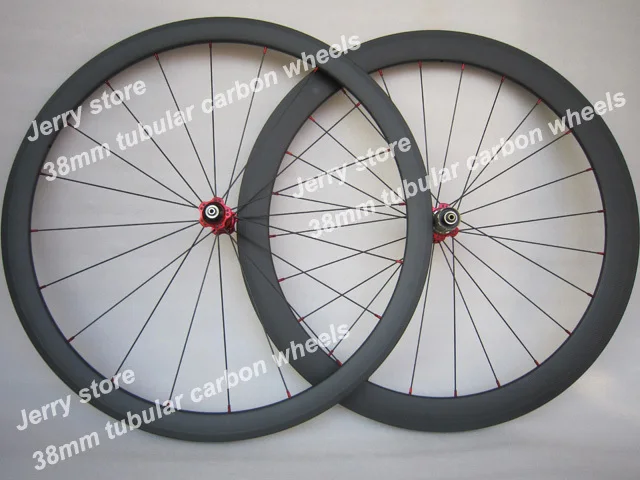 

38mm Full Carbon Bike Wheel Tubular Profile 20.5mm Wide Road Cycling Wheelset Matte Novatec Hub Cheap Price Fast Shipping 700C