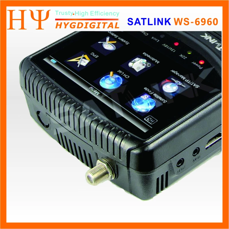 1 шт. Satlink WS-6960 ws6960 4,3 дюймов HD дисплей DVB-S& DVB-S2 HD MPEG4 Satlink 6960 спутниковый искатель satllite метр приемник