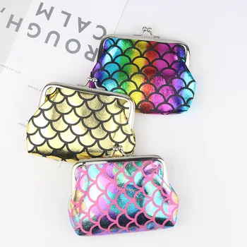 

M149 Cartoon Coin Purse For Women Fish Scale Pattern Colorful Hasp Money Bag Women Girl Gift Wholesale