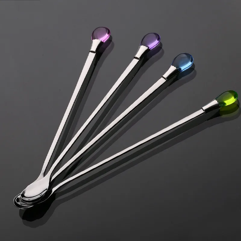 

1pc Stainless Steel Spoon With Long Handle Ice Spoon Coffee Spoon Tea Home Kitchen Tableware Spoons DA