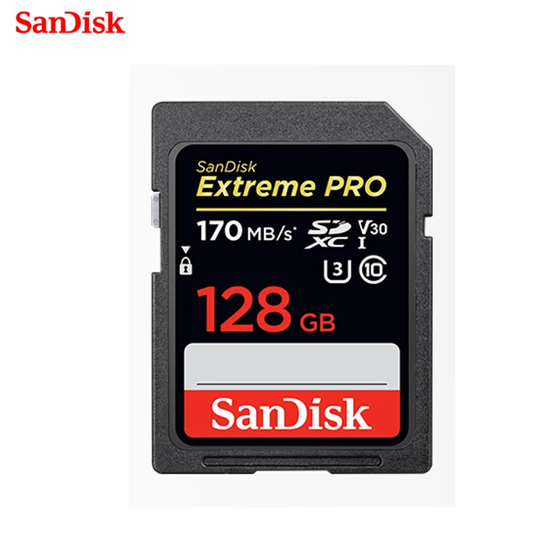 Двойной флеш-накопитель SanDisk Extreme PRO SDHC и SDXC UHS-I 32 Гб 64 Гб 128 высокое Скорость слот для карт памяти C10 U3 V30 SD Камера Class 10 95 МБ/с - Емкость: 170MB 128GB