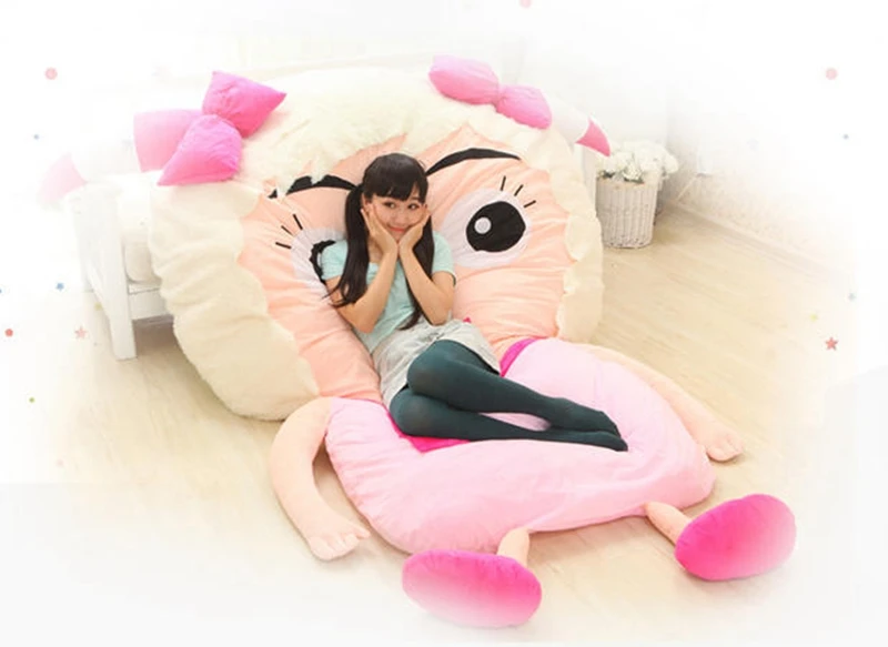 Dorimytrader Kawaii Cartoon Sheep Plush Beanbag Anime Character Sleeping Bag Bed Sofa Tatami  for Adults and Kid Gift Room Decoration 200x150cm DY50179   (7)