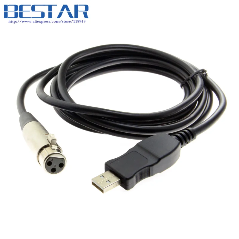 3 метра USB 2 0 до 3PIN XLR Женский Микрофон Студийный аудио кабель 3M для nstruments запись