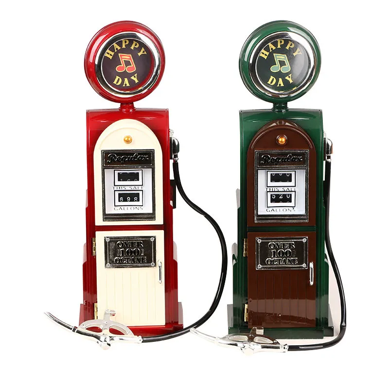 

Retro Simulation Tanker Model Music Box Home Decoration Plastic Hand Crank Music Box Mechanism Figurines Gift