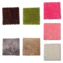 30x30 см квадратный Южнокорейский Шелк длинные волосы мозаика пена ковер ребенка Ползания коврики для детской спальни сшивание