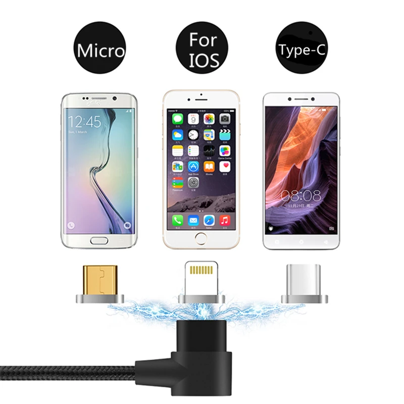 

USB Charge Cables for iPhone 8 7 6 Plus Micro USB Type-C Charger 1M Fast Charging Cable for Samsung Mobile Phone Charger 5V 2.1A