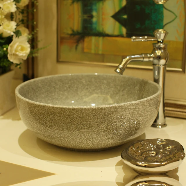 Bathroom Lavabo Ceramic Countertop Wash Basin Cloakroom Hand Painted Bathroom Lavabo Ceramic Countertop Wash Basin Cloakroom Hand Painted Vessel Sink Le Glazing
