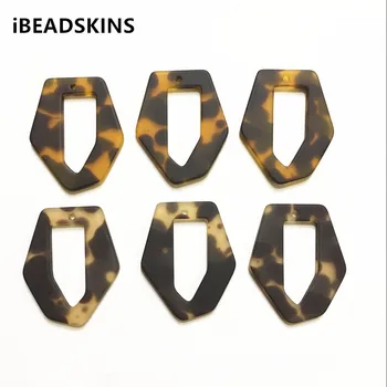 

New arrival! 37x30mm 50pcs/lot Matte Resin leopard print effect Flat oval-shape charm beads for jewelry making(Design as shown)