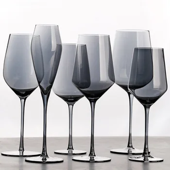 

Gray glass wine Cup Crystal Goblets Wine Glass Juice Drink Champagne Goblet Luxury Party Wine Glass Cup