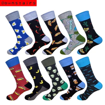 

Downstaris Fashions Men Socks Classical Lovely Pattern Skateboard Popsocket Happy Socks Meias Homem 10Pairs/Lot