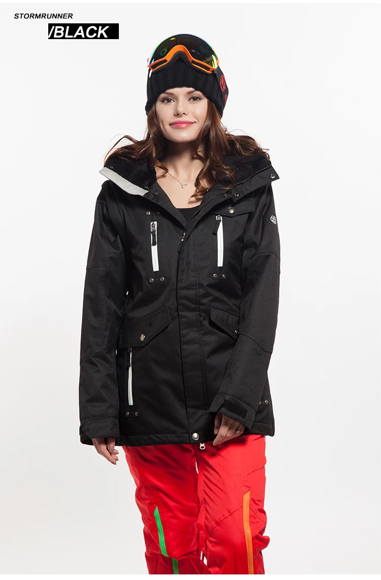 Женские лыжные комплекты гарантируют подлинность! StormRunner женские лыжные костюмы, куртка+ штаны, комплект, водостойкие, термальные, с хлопковой подкладкой, для сноуборда