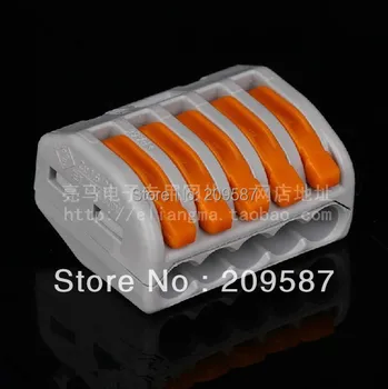 

5x Cable Terminal Block Wire Spring Connector (5 Pin 32A Push Clamp Solderless)