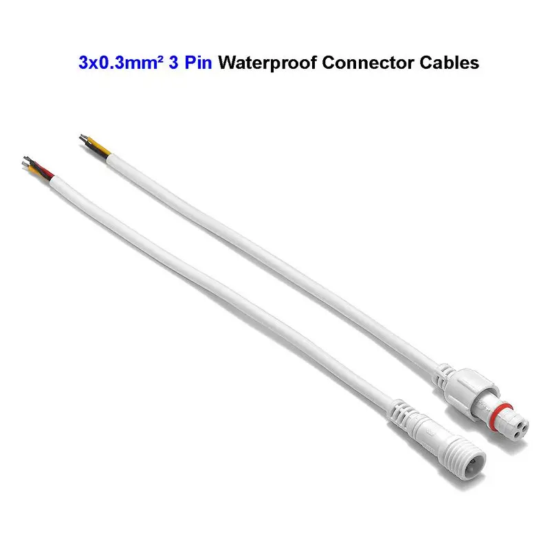 

RGB LED Pixel 3 Pin Waterproof Connector Cable 0.3mm Core Electric Wires For WS2811 LED Strip Swimming Poor Light LED Bar Lights