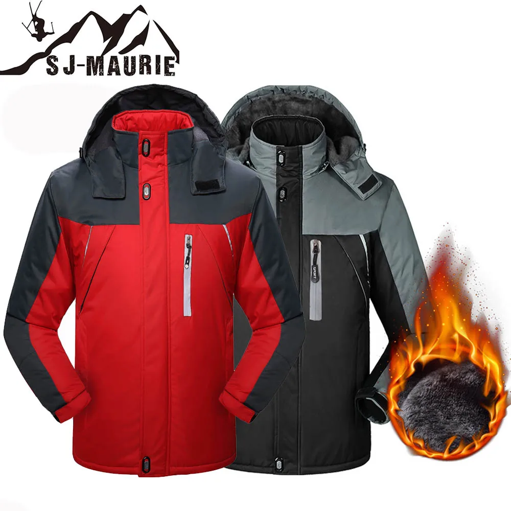 Sj-maurie traje de esquí para hombre chaquetas de esquí a prueba de viento invierno cálido deporte al aire libre senderismo esquí snowboard hombre escalada abrigos M-6XL