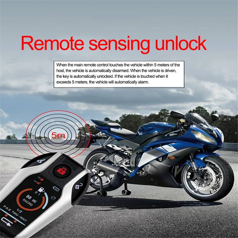 2 Way Мотоцикл сигнализация дистанционного двигателя мото защита универсальный для любой 12V для Honda/Suzuki/Kawasaki/Yamaha мотоциклы