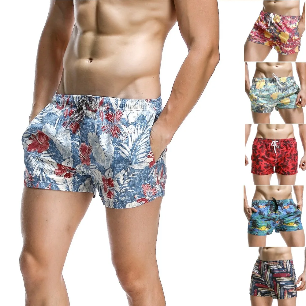 

New SEOBEAN men's shorts print spotrs shorts Quick Drying Men Shorts Beach Shorts 6 colors size S/M/L/XL