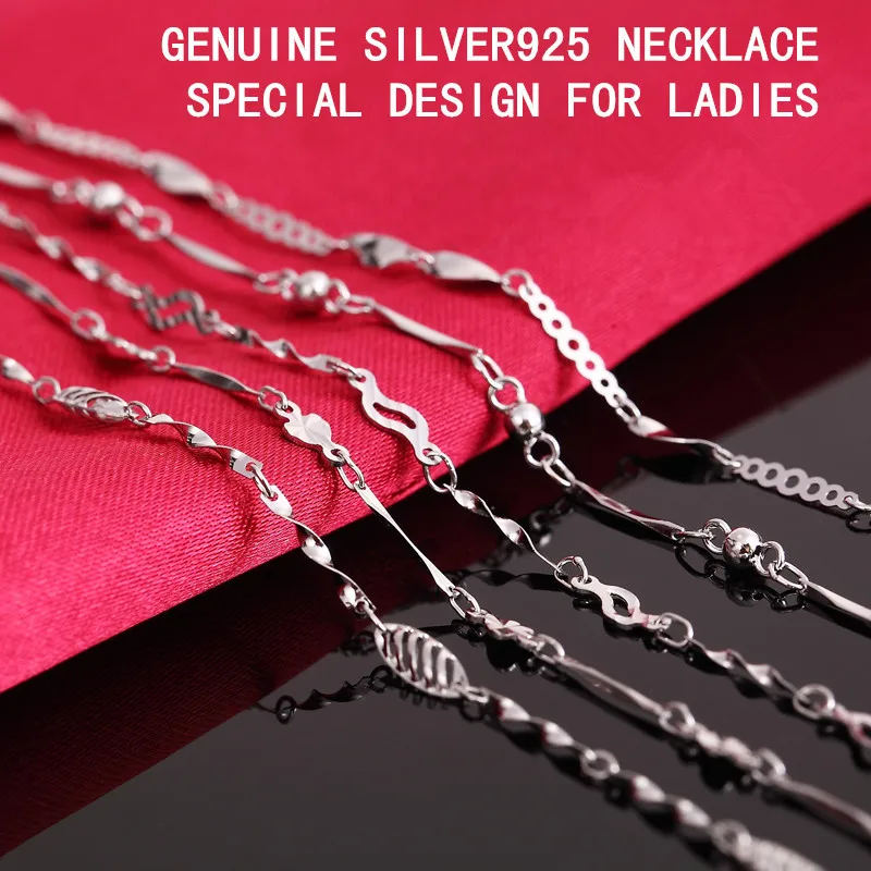 Ожерелье женское из серебра 925 пробы длиной 18 дюймов|necklaces for women|925 sterling silver chainsterling