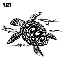 YJZT 17.1 CENTÍMETROS * 12.6CM Tartaruga Natação Originalidade Vinyl Decal Decorar Porta Acessórios Do Carro Adesivos de Carro Preto/Prata c4-1295