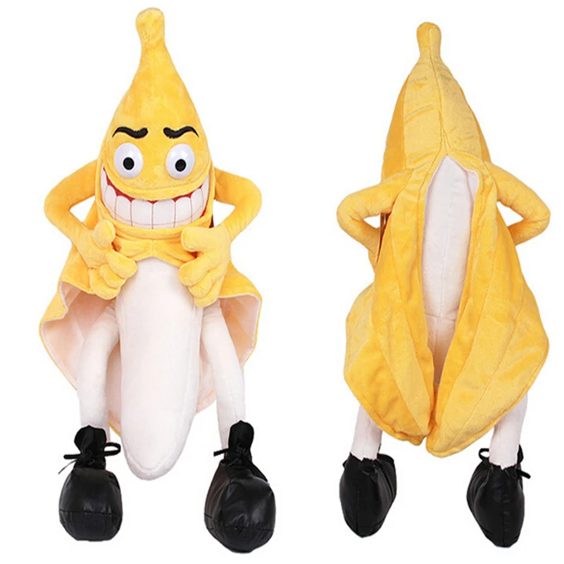 

1pcs 36cm 55cm Kids Plush Toy Evil Banana Fruit Cute Soft Stuffed Doll for Wedding Gift Toys Valentine's Day Gift A38