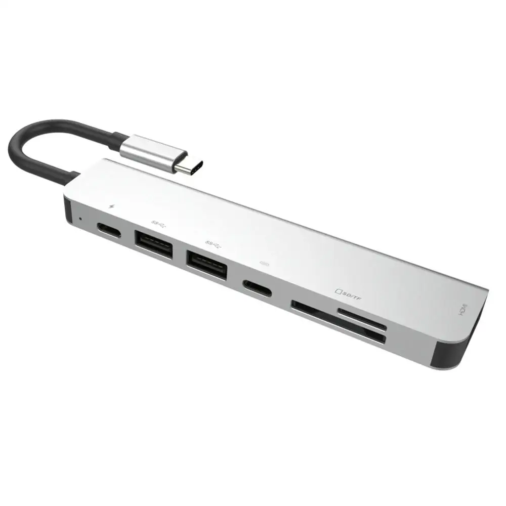 USB C концентратор 9 в 1 USB C адаптер концентратор для Ethernet HDMI концентратор данных/PD Зарядка 3 Usb 3,0 SD/TF кард-ридер/3,5 мм аудио 1 шт