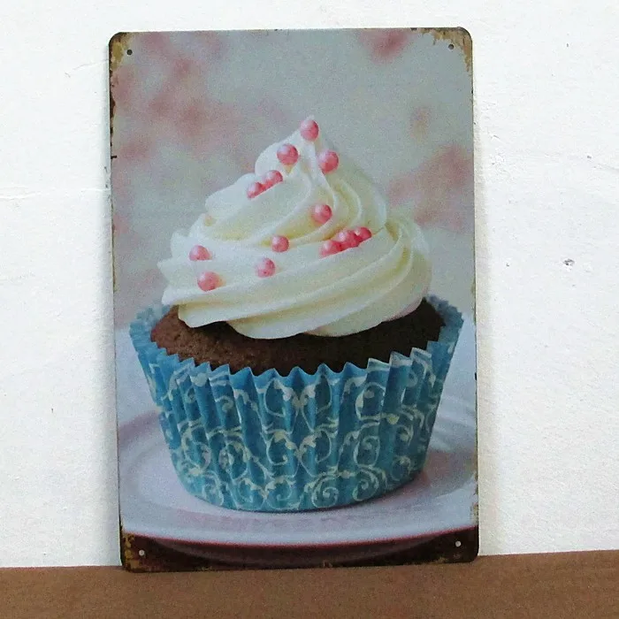Cupcake! vintage tin signs retro metal signs the wall decoration for dessert shop bakery cafe bar pub restaurant home