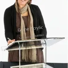 Мебель для кафедры Современный дизайн мастерской серии акриловое настольное ведро для льда Подиум легкая сборка-Clear