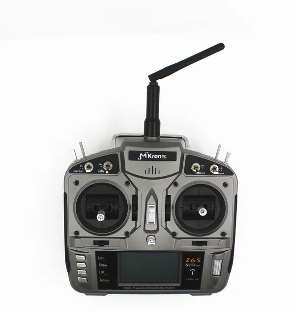 DSM2 Radio MKron 2.4GHz 6CH I6S RC Transmitter W/10 Model Memory and 3-Pos Switch W/S603 Receiver Compatible for DX6i JR FUTABA