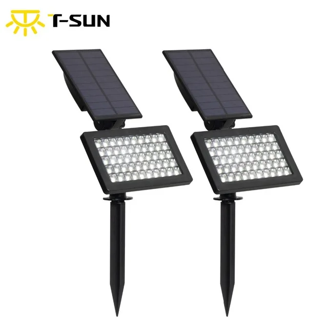 solar powered led wall light T-SUN 1-2pcs 50 leds Solar Garden Lights Adjustable Outdoor Solar Lamp IP44 Waterproof Wall Lighting for Garden Decoration Light solar powered string lights