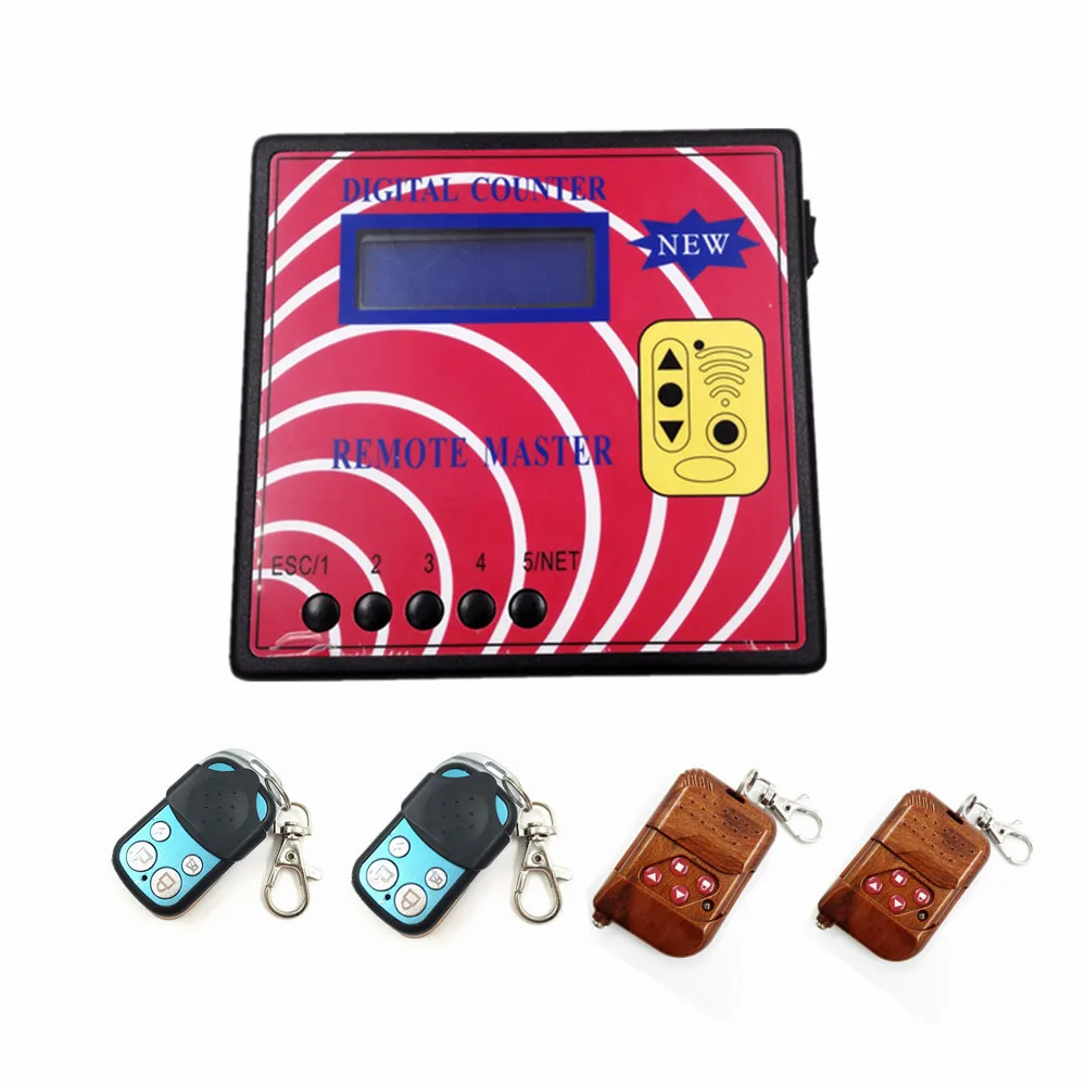 

Multi-Function Digital Counter Remote Master Key Maker Frequency Tester Programmer + 4pcs Fixed Code Remote Keys 290-450MHZ
