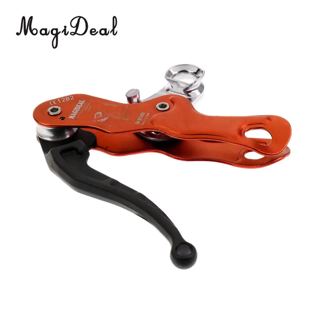 Outdoor Strong Durable Self Braking Double Stop Descender + 8-13mm Rope Access Right Hand Ascender Rock Climbing Equipment