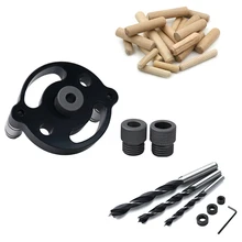 6/8/10Mm Vertical Pocket Hole Jig Self Centering Dowelling Jig Hole Puncher Locator Drill Guide For Woodworking Carpentry Tool