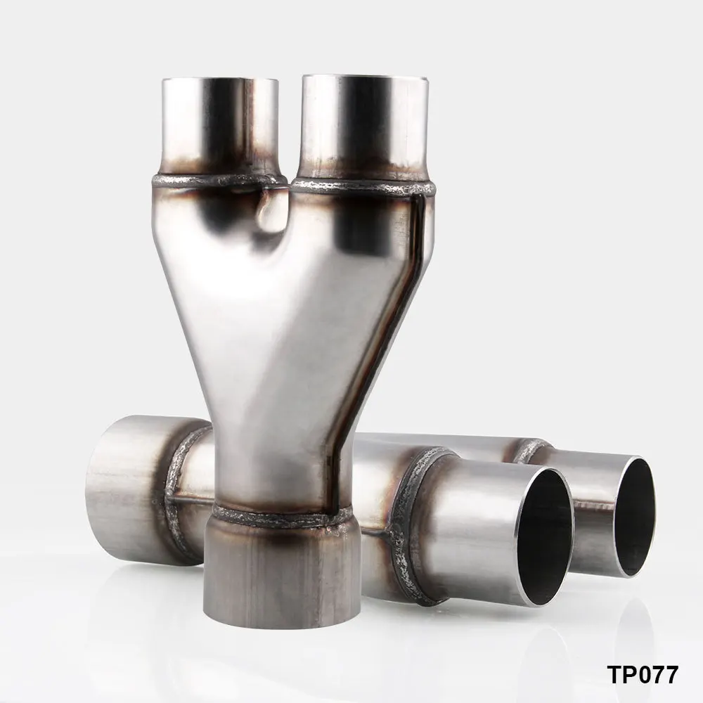 Stainless Steel Exhaust Universal Y Pipe Adapter 2 1//2” Single to 2.5/" Dual