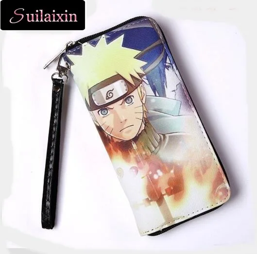 Anime Long Zipper Leather Wallets Cell Phone Purse