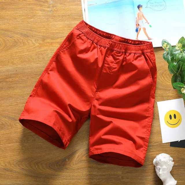 Fashion Summer Cargo Shorts Men Cotton Joggers Casual Short Home Sport Patchwork Pink Red Orange Mid Red Loose Street Wear M