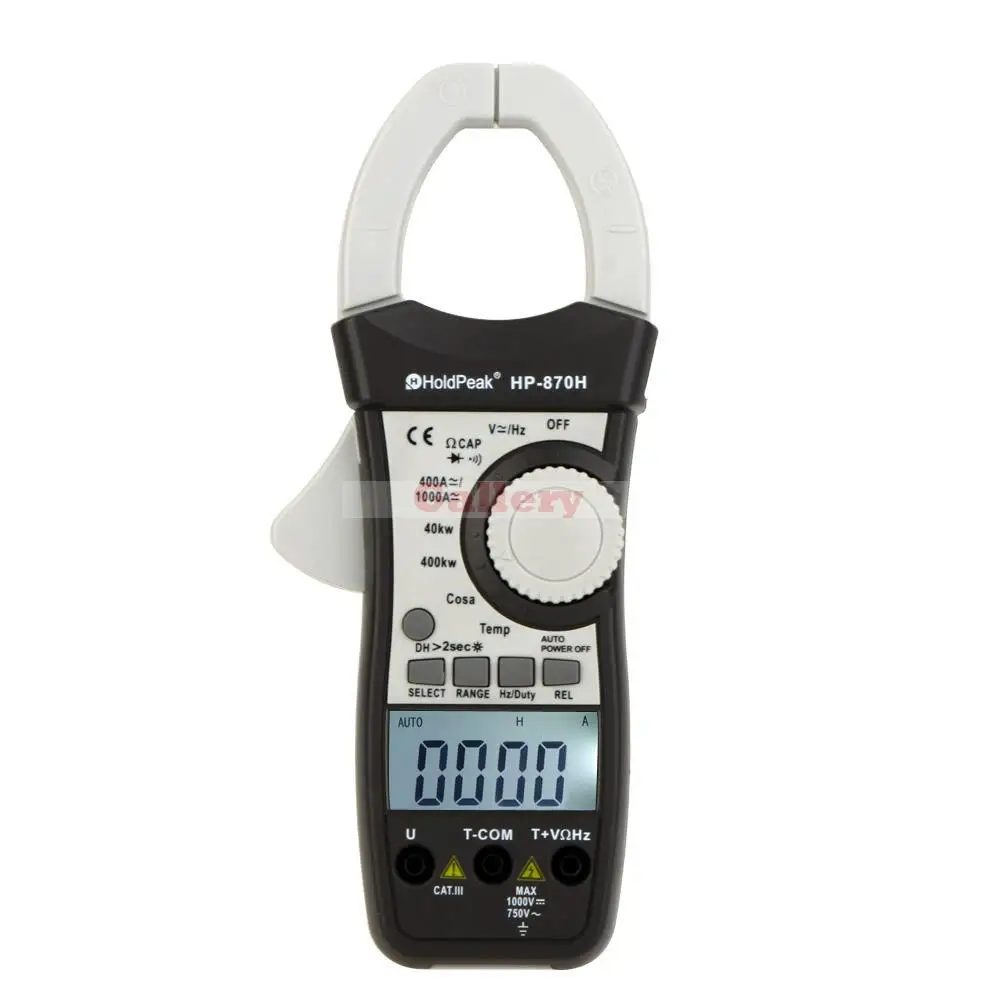 

HP-870H Dual Display AC/DC Clamp Meter Voltage Current Resistance Capacitance Frequency Temperature Digital Multimeter