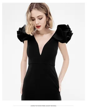 

2019 High Quality Short Petal Sleeve Bandage Dress Sexy Women Backless Night Club Party Body con Deep V-Neck Dresses Wholesale