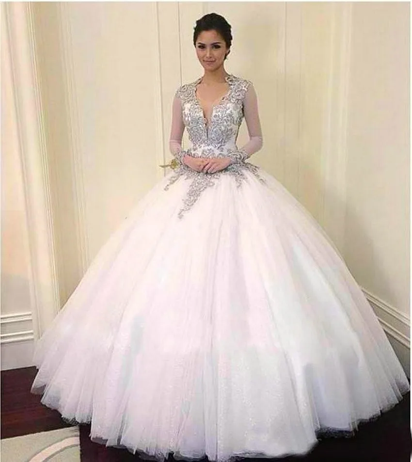 Wedding White Quinceanera Dresses popular white quinceanera dress buy cheap 2017 keyhole back long sleeve appliques sweet 16 for 15 years vestidos