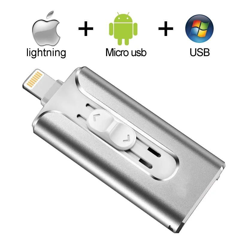 

Metal OTG USB Flash Drive for iphone 5/5s/6/6 Plus/7/8/8P ipad/Android Smartphone High Speed USB3.0 OTG 8GB 16GB 32GB 64GB 128GB