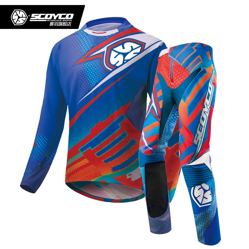 SCOYCO racing Dirt Bike Брюки Джерси комбо Мотокросс MX гоночный костюм Беговые брюки