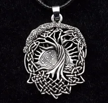 10 unids Celtics World Tree Collar Colgante Nórdico Vikingo Pegan Wicca Druida Collar Arbol de La Vida con 18 “de la cadena
