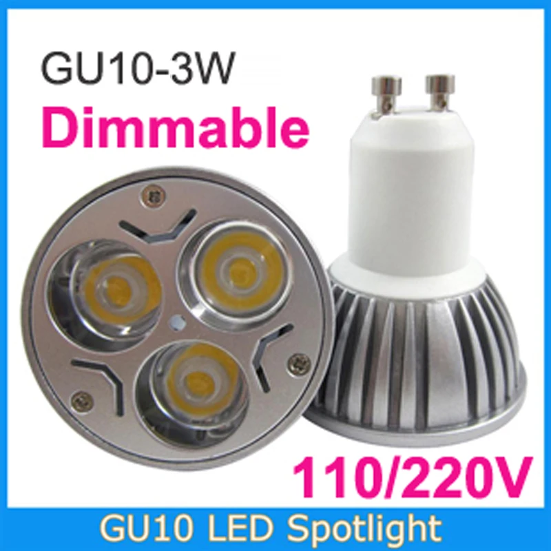 Free shipping 5PCS/LOT High power gu10 spotlights dimmer 110V / 220V