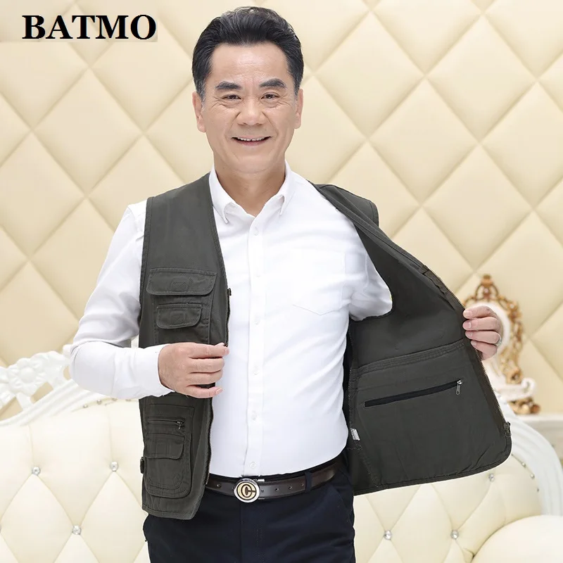 BATMO/ Новое поступление, высококачественный жилет для рыбалки из хлопка, много карманов, верхняя одежда, куртки, большие размеры, BG11
