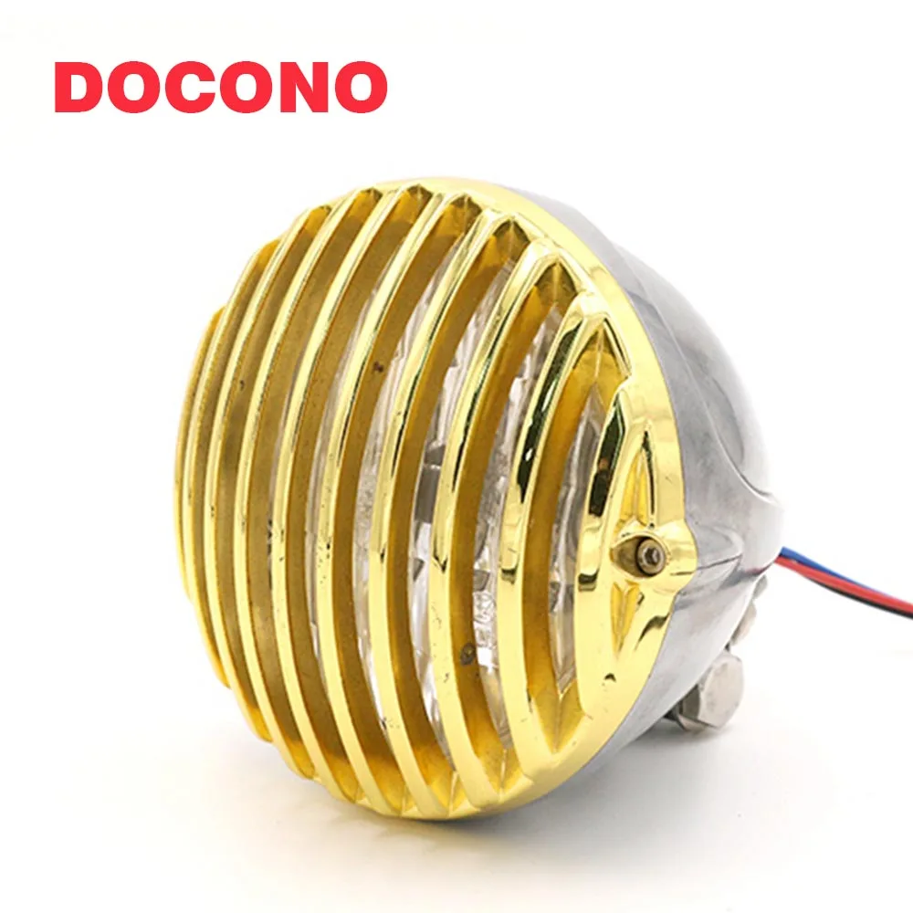 

GOLD 4" Round Motorcycle LED Headlight E-mark 12V LED Motorcycle Head lights Vision Lamp Headlamp For Chopper Bobber