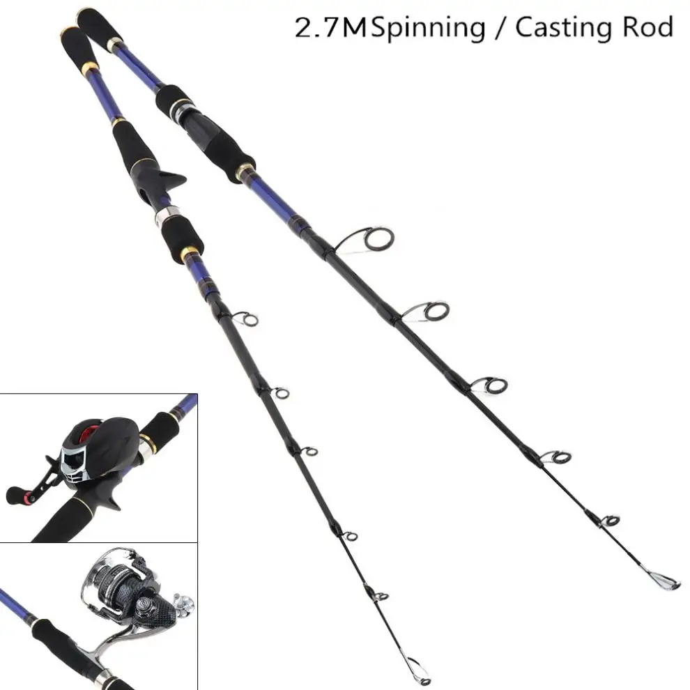 

2.7m Lure Rod 7 Section Carbon Fiber Lure Fishing Rod Travel Rod MH Power Spinning Ultra Light Travel Fishing Pole