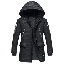 Зимняя мужская куртка размера плюс 4XL-9XL, длинное флисовое Мужское пальто, дешевая пуховая куртка, парка с капюшоном, ветровка, зимняя куртка WU74