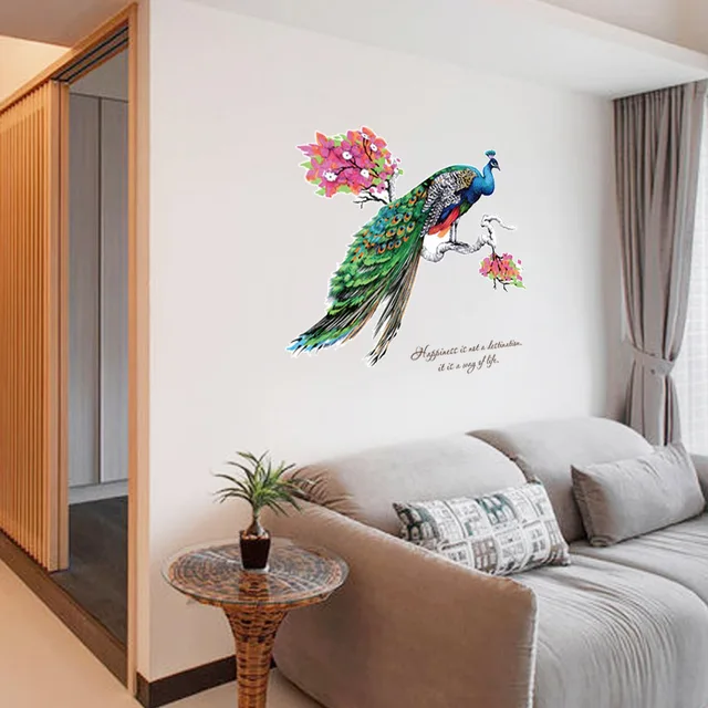 Animale pavone wall stickers per bambini camere home decor fai da te bambino wallpaper art design decorare camera da letto decorazione della casa in ... Decorazioni camera fai da te