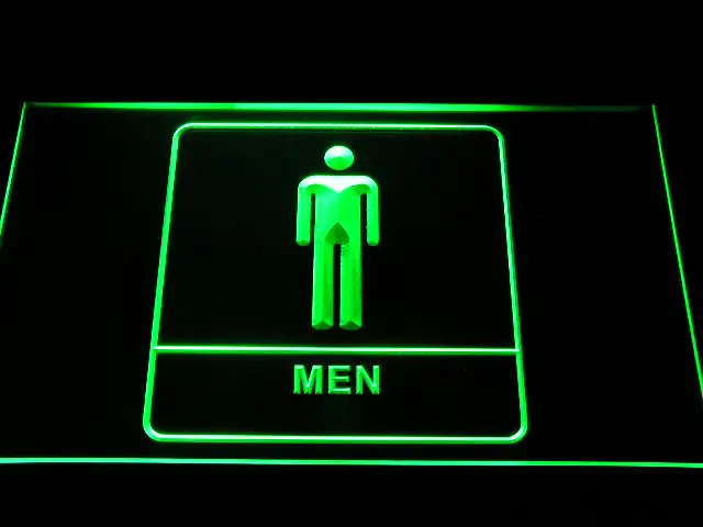 I1015 Мужской туалет уборная туалет для мальчиков дисплей светодиодный неоновый свет вывески Вкл/Выкл Переключатель 20+ цвета 5 размеров